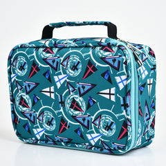 Large-Capacity Frosted Pencil Case Zipper Pencil Case, Blue Five-pointed Star, Red Five-pointed Star, Green Geometry