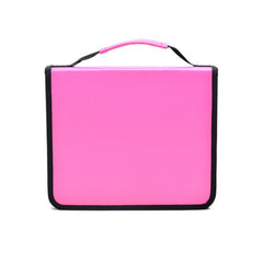 Solid Color Large Capacity 150 Hole Square PU Pencil Case, Black, Purple, Rose Red