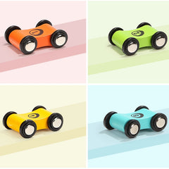 8 PCS Wooden Speed Mini Race Car Early Childhood Education Puzzle Hand-Eye Coordination Toy, Random Color Delivery, 8 PCS Mini Race Car