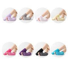 3 Pair Open-Toe Yoga Socks Indoor Sports Non-Slip Five-Finger Dance Socks, One Size