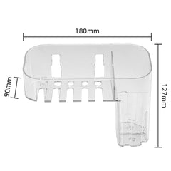 Magic Sticker Plastic Toiletry Makeup Storage Box Transparent Home Creative Organizing Box,Specification:, Shallow Style, Deep Style