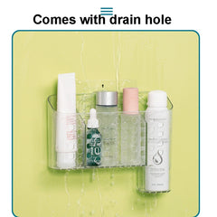 Magic Sticker Plastic Toiletry Makeup Storage Box Transparent Home Creative Organizing Box,Specification:, Shallow Style, Deep Style