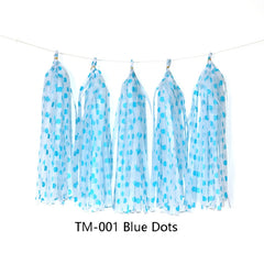Color Polka Dot Paper Tassels Birthday Room Decoration Ribbon Garland, TM-001 Blue Dots, TM-002 Pink Dots, TM-003 Yellow Dot, TM-004 Purple Dot, TM-005 Golden Dot, TM-006 Silver Dot, TM-007 Green Dot, TX-008 Star Moon Pink, TX-009 Star Moon Beige      ...