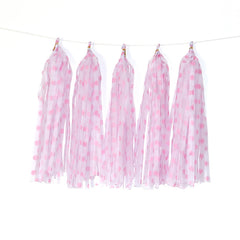 Color Polka Dot Paper Tassels Birthday Room Decoration Ribbon Garland, TM-001 Blue Dots, TM-002 Pink Dots, TM-003 Yellow Dot, TM-004 Purple Dot, TM-005 Golden Dot, TM-006 Silver Dot, TM-007 Green Dot, TX-008 Star Moon Pink, TX-009 Star Moon Beige      ...