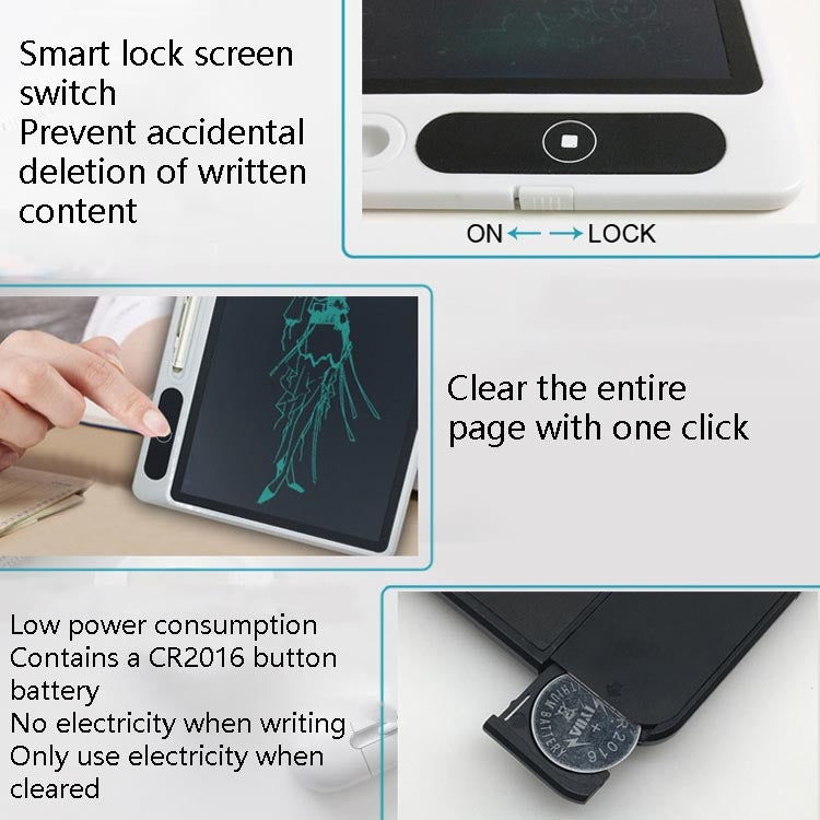 10.1 Inch LCD Handwriting Board Light Energy Electronic Drawing Board Hand-Painted Board Smart Small Blackboard Writing Board, Black  With Leather Case), Rose Red With Leather Case