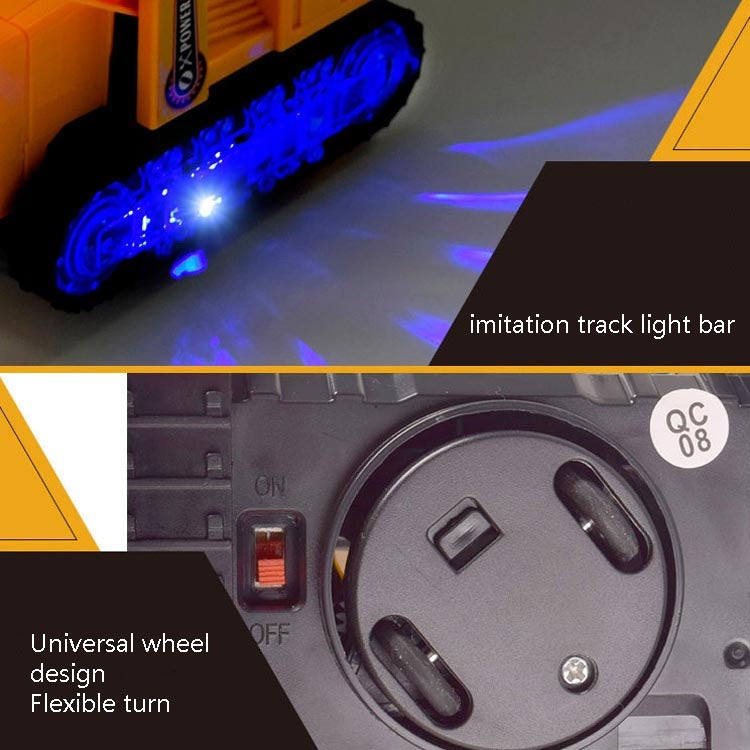 Children Light And Music Simulation Electric Excavator Car Toy, Style:, Police Car, Engineering Vehicle, Engineering Excavator, Engineering Bulldozer, Four-wheel Excavator