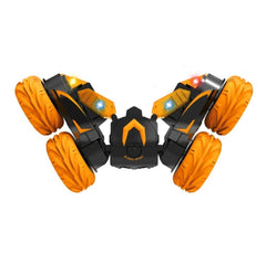 Double-Sided 360-Degree Lighting Stunt Car Climbing And Rolling Remote Control Off-Road Vehicle, Black Orange, Black Green