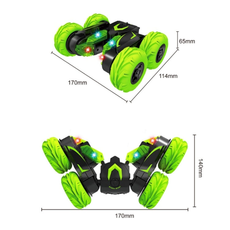 Double-Sided 360-Degree Lighting Stunt Car Climbing And Rolling Remote Control Off-Road Vehicle, Black Orange, Black Green