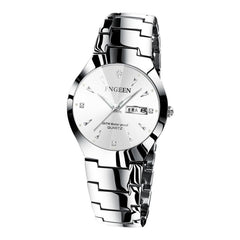 FNGEEN 5808 Men Fashion Steel Strap Quartz Watch Couple Watch, Brown Steel Coffee Surface, Black Steel Black Surface, Stainless Stee White Surface, White Steel Black Surface, Stainless Steel Blue Surface