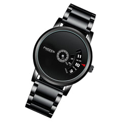 FNGEEN S230 Men Non-Pointer Quartz Watch, Black Steel Black Surface, White Steel Black Surface, White Steel White Surface, Black Mash Black Steel Black, White Mash White Steel White Surface, White Mash White Steel Black Surface