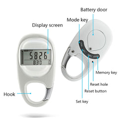 Carabiner Keychain 3D Pedometer, Carabiner