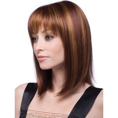 Women Medium Long Style Straight Hair Headgear, Brown, Light Gold