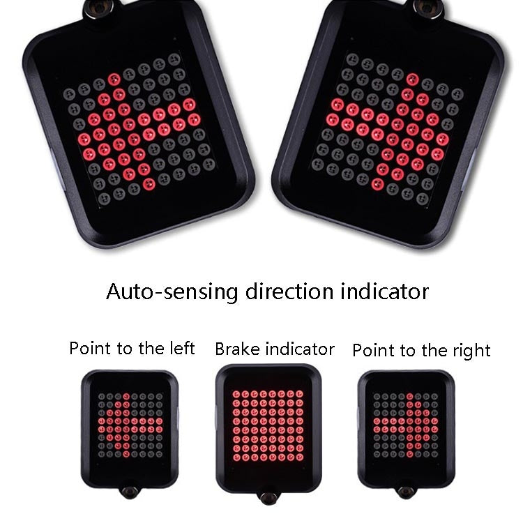 Intelligent Steering Brake Tail Light USB Rechargeable Bicycle Light Cycling Warning Safety Light, Intelligent Steering Brake Tail Light