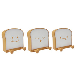 F-L-01 Toast Bread Night Light With Mobile Phone Holder Children Bedroom Timing Sleep Light, F-L-01 Toast Bread Gluttonous, F-L-01 Toast Bread Snooze, F-L-01 Toast Bread Playful