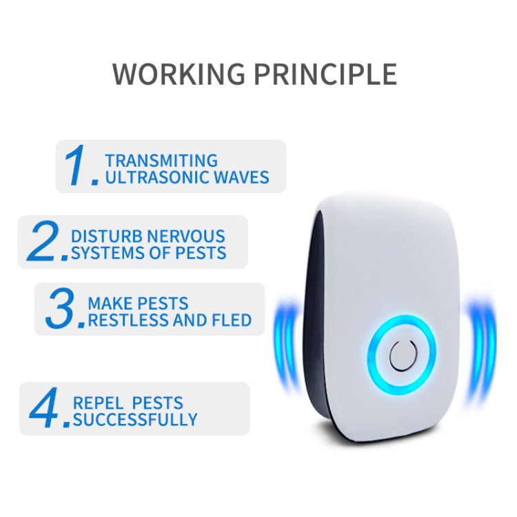 H12 2 PCS Ultrasonic Electronic Mouse Repeller Household Mini Mosquito Repeller, H12 US Plug White