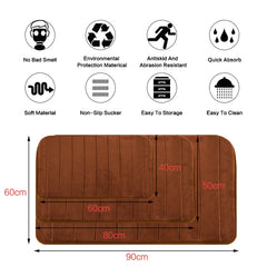 Non Slip Water Absorption Rug Bathroom Mat Shaggy Memory Foam Kitchen Door Floor Mat, 40X60CM, 50X80CM, 50X90CM