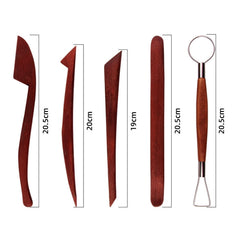 23 In 1 Wooden Clay Plastic Pottery Clay Tool Set Multifunctional Carving Combo Set, Pottery Clay Tool Set