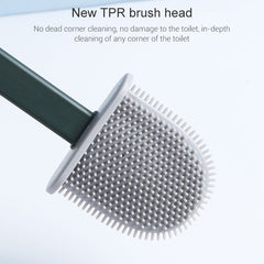 Household Long Handle Soft Plastic Gap Toilet Brush TPR Decontamination Cleaning Brush, White, Pink, Light Blue, Green