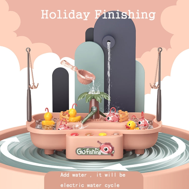 Play House Children Educational Electric Cycle Rotating Fishing Station Summer Water Game Toy Set, Green 6 Ducks, Pink 6 Ducks, Green 3 Fish 3 Ducks, Pink 3 Fish 3 Ducks