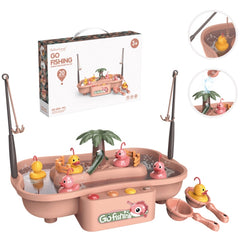 Play House Children Educational Electric Cycle Rotating Fishing Station Summer Water Game Toy Set, Green 6 Ducks, Pink 6 Ducks, Green 3 Fish 3 Ducks, Pink 3 Fish 3 Ducks