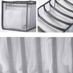 3 in 1 Underwear Drawer Storage Box Household Socks Folding Storage Box, Beige, Gray