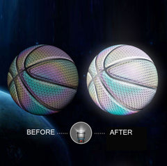 MILACHIC Number 7 Holographic Reflective Basketball Visible at Night Rainbow Star Basketball, Neon Red Lingge 6705, White Lingge 6726, Colorful Fish Pattern 6724, Pretty Moon White Square 6722, Neon Square 6725