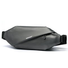 WEIXIER 8641 Men Running Waterproof Waist Bag Multifunctional Chest Bag Sports Leisure One-Shoulder Bag, Black, Dark Gray
