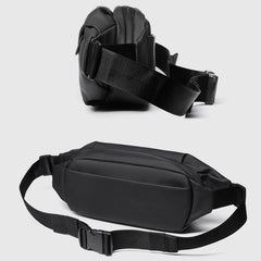 WEIXIER 8641 Men Running Waterproof Waist Bag Multifunctional Chest Bag Sports Leisure One-Shoulder Bag, Black, Dark Gray