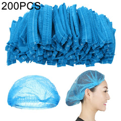 200 PCS Non-woven Disposable Pleated Anti Dust Hat Bath Caps For Spa Hair Salon Beauty, 200 PCS-Non-woven (Blue), 200 PCS-Non-woven (White)