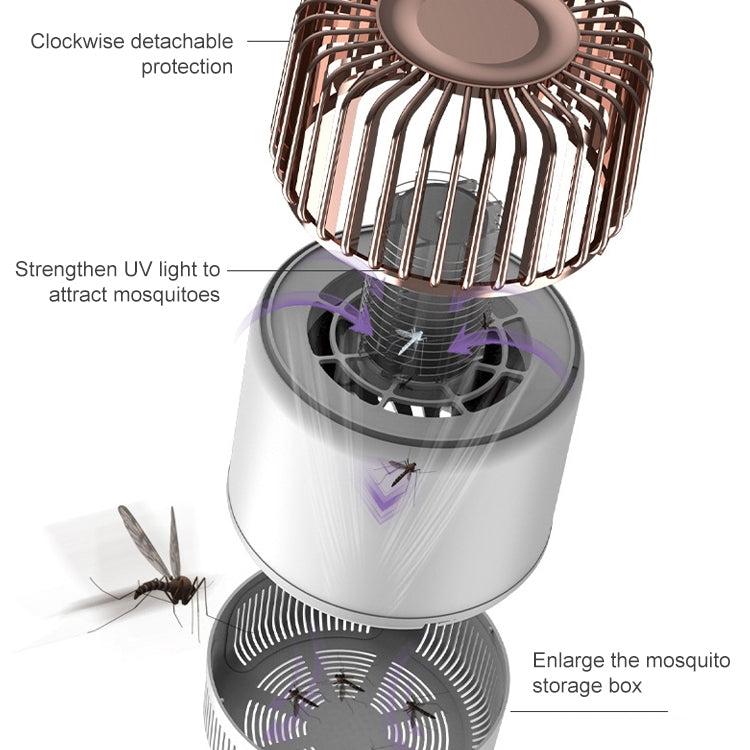 USB Photocatalyst Mosquito Killer Electrical Shock Two-In-One Mosquito Killer, White Gold  (Electric Shock + Suction), White (Electric Shock)