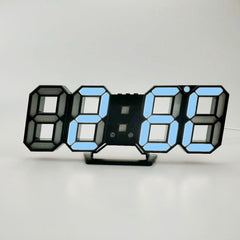 6609 3D Stereo LED Alarm Clock Living Room 3D Wall Clock, White, Red, Green, Blue, Orange, Pink, Black Frame White Light, Black Frame Blue Light, Black Frame Orange Light, Black Frame Pink Light, Black Frame Green Light, Black Frame Red Light