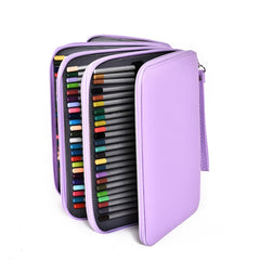 184 Hole Art Storage Pencil Case Multicolor Sketch Pen Color Lead Large Capacity Stationery Box, Black, Brown, Purple, Rose Red, Lake Blue