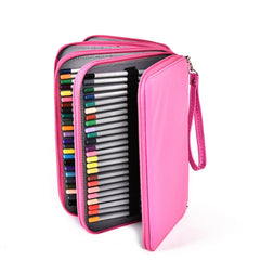 184 Hole Art Storage Pencil Case Multicolor Sketch Pen Color Lead Large Capacity Stationery Box, Black, Brown, Purple, Rose Red, Lake Blue