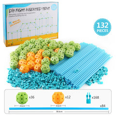 132 In 1 DIY Tent Toy Assembling Play House DIY Children Tent Building Toy, 132 in 1