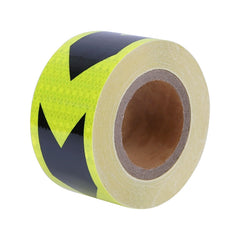 2 PCS Fluorescent Yellow Black Arrow Truck Sign Sticker Corridor Reflective Floor Stickers, 5cm x 20m