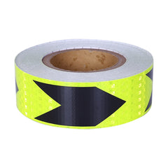 2 PCS Fluorescent Yellow Black Arrow Truck Sign Sticker Corridor Reflective Floor Stickers, 5cm x 20m