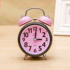 A32 Double Bell Alarm Clock Student Bedside Belt Alarm, Pink, Orange, Light Blue, Light Green