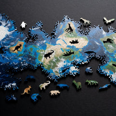 Wooden Irregular High Difficulty Puzzle Infinite Galaxy Mystery Puzzle Toy, Unlimited Earth, Unlimited Moon, Mars+Earth Double-sided