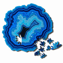 Allotype Agate Puzzle Difficult Wooden Jigsaw Puzzle Toy, Blue, Red, Green, Black, Flower