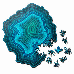 Allotype Agate Puzzle Difficult Wooden Jigsaw Puzzle Toy, Blue, Red, Green, Black, Flower