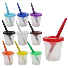 Children Plastic Pen Cup Bristles Graffiti Painting Brush Set, HB-10 + 10, HB-5 + 5 Light Colors, HB-5 + 5 Dark