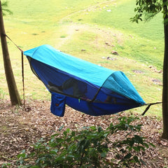 Parachute Cloth Anti-Mosquito Sunshade With Mosquito Net Hammock Outdoor Single Double Swing Off The Ground Aerial Tent, 250x120cm (Ink Green / Grass Green), 250x120cm (Blue / Light Blue), 250x120cm (Black / Orange), 250x120cm (Army Green)             ...