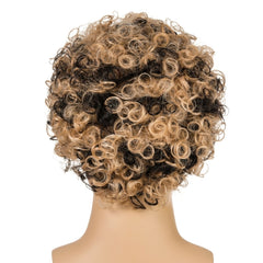 Men Wig Curls Hair Chemical Fiber Headgear