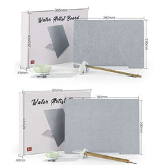 Writing Brush Water Calligraphy Practice Set Water Writing Board Reusable Water Writing Cloth, A4, A3