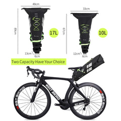 West Biking Bicycle Bag Full Waterproof Reflective Tail Bag Long-Distance Capacity Rear Seat Bag, 10L, 17L
