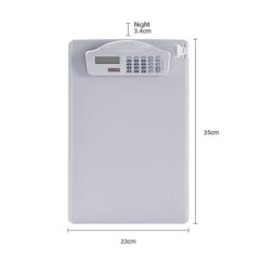 A4 Multi-Function Folder With Calculator Ruler Writing Board File Storage Plastic Splint, Black, White