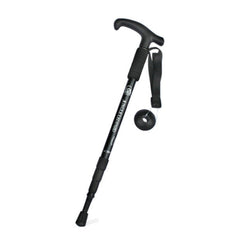 JUNGLELEOPARD Four-Section Curved Handle Aluminum Alloy Trekking Pole, Blue#52-110cm, Silver White#52-110cm, Red#52-110cm, Black#52-110cm