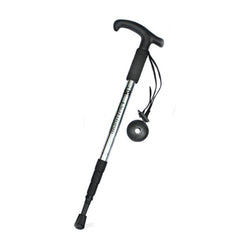 JUNGLELEOPARD Four-Section Curved Handle Aluminum Alloy Trekking Pole, Blue#52-110cm, Silver White#52-110cm, Red#52-110cm, Black#52-110cm