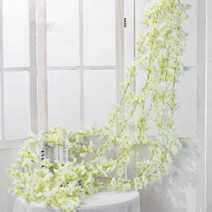 Simulation Sakura Rattan Plastic Decorative Flower Vine, Colour: 135 Flowers Deep Pink, 135 Flowers Champagne, 135 Flowers Light Pink, 135 Flowers Deep Pink, 135 Flowers White, 256 Flowers Light Pink, 256 Flowers Deep Pink, 256 Flowers White
