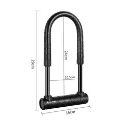 WEST BIKING Bicycle Lock Motorcycle Electric Car Anti-Theft Lock, Long U-shaped Lock, Long U-shaped Lock+Cable